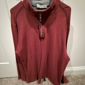 Tommy Bahama Men's Red Zip Up Sweater